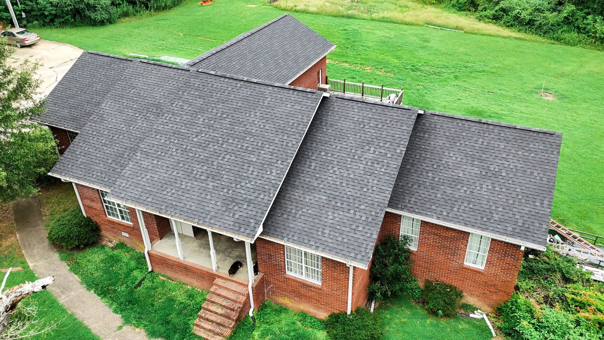 Brick ranch — seamless gutters