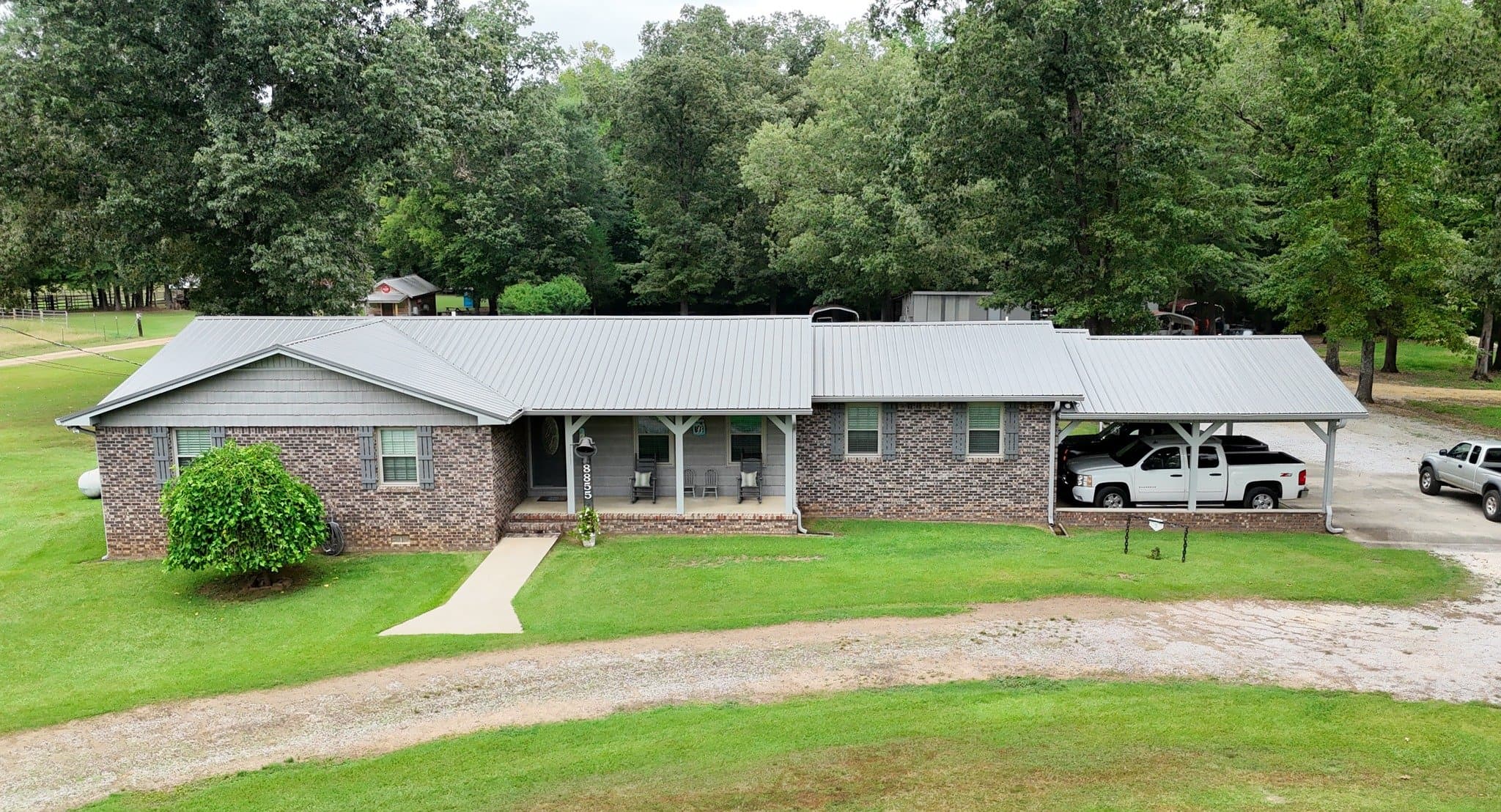 Gray metal roof home